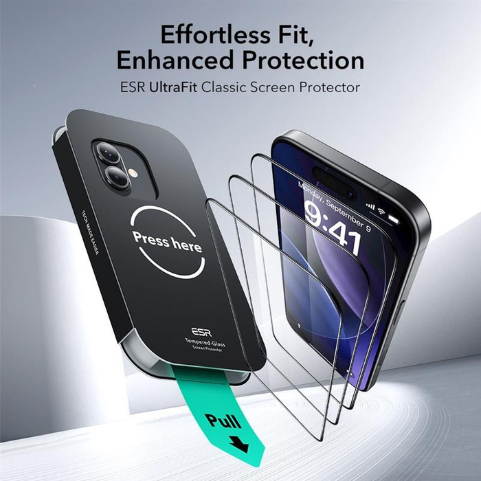 Tempered Glass ESR ULTRAFIT GEHÄRTETES GLAS 2ER-PACK IPhone 16 PRO / 17 KLAR