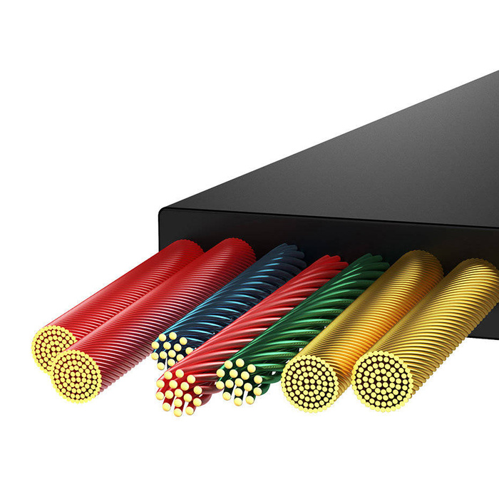 Baseus Bright Mirror 2 einziehbares Kabel 3in1 USB Type C - Micro USB + Lightning + USB Type C 3.5A 1.1m lila (CAMJ010205)