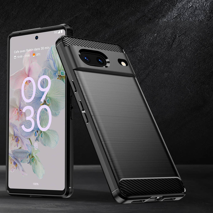 Funda flexible Carbon Case para Google Pixel 7 negra