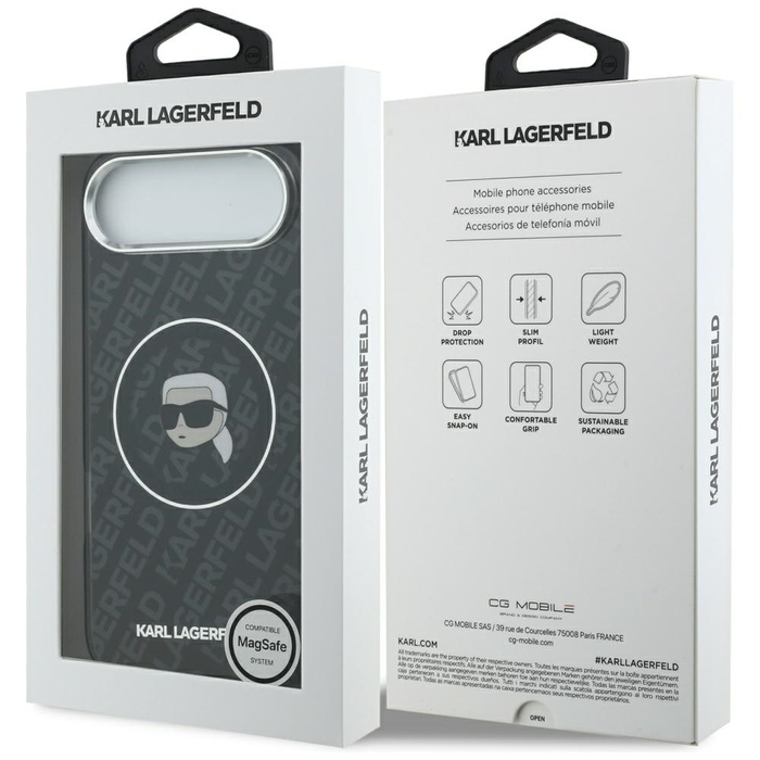 Etui Karl Lagerfeld IML Karl Head Logo   MagSafe do iPhone 17 Air czarny
