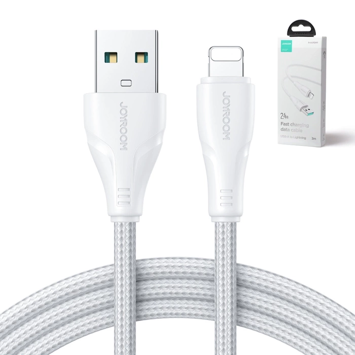 Joyroom Surpass Series A11 USB-A / Lightning 2,4A Kabel 3 m - Weiß