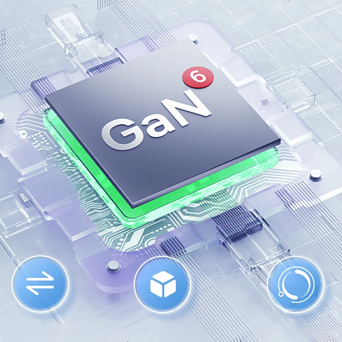 Baseus GaN6 Pro Charger 65W 2 x USB-C 2 x USB-A with Black USB-C Cable 100W 1m - Black