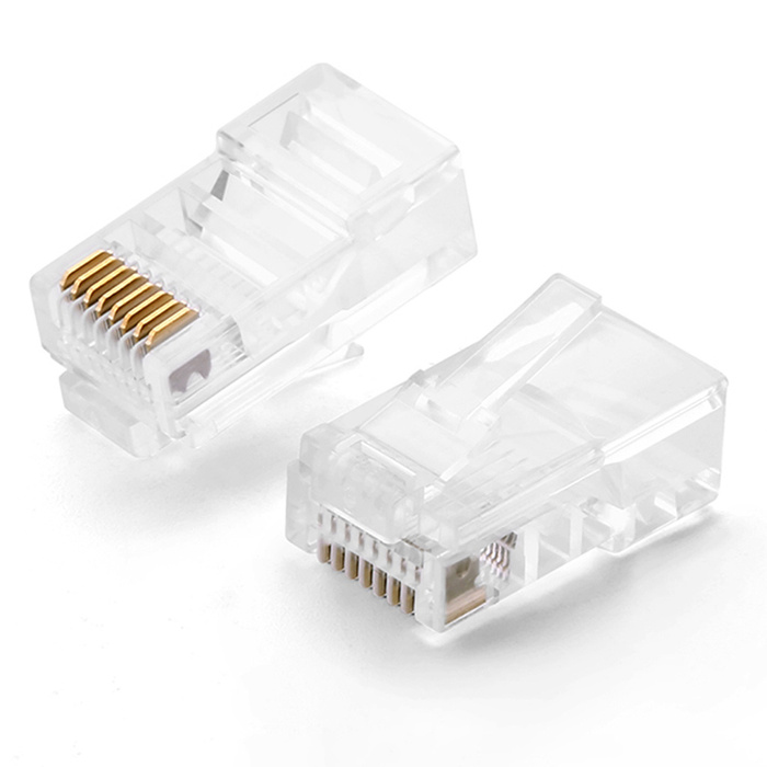 Ugreen 100x koncový konektor RJ45 8P8C (UTP Cat. 5 / Cat. 5e) transparentní (NW110)