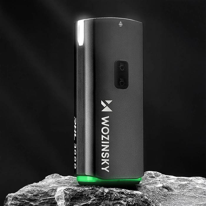 Lampka rowerowa przednia Wozinsky + kabel USB-C (3000 lm)  - czarna