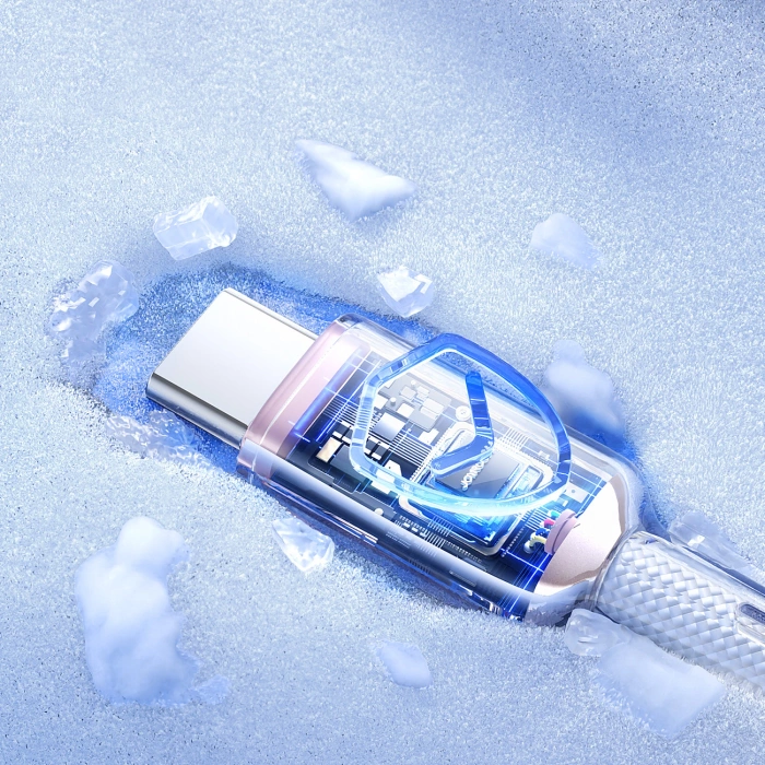 Joyroom S-A42 Crystal-Clear Serie 3A USB-A – USB-C-Kabel 1,2 m – Weiß