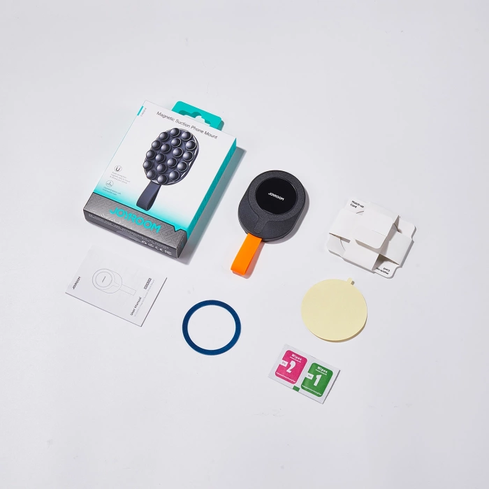 Joyroom JR-ZS393-S magnetic holder with suction cups for 4.7-7&quot; phone - black and orange
