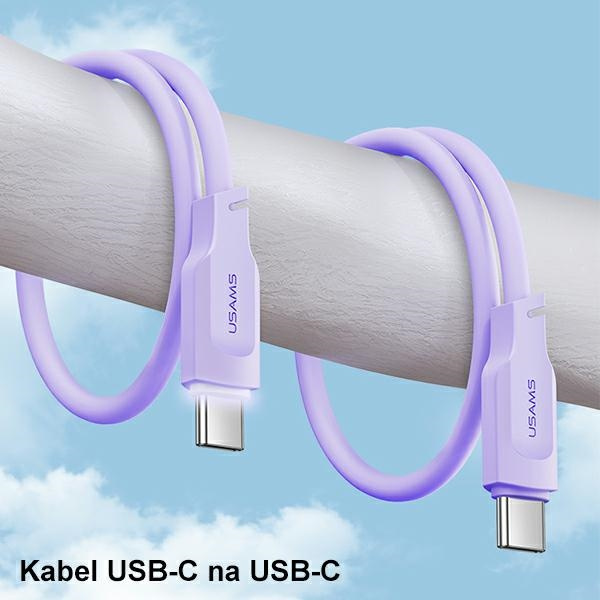 USAMS Kabel USB-C na USB-C PD Rychlé nabíjení 1,2 m 100W Lithe Series černá/černá SJ567USB01(US-SJ567)