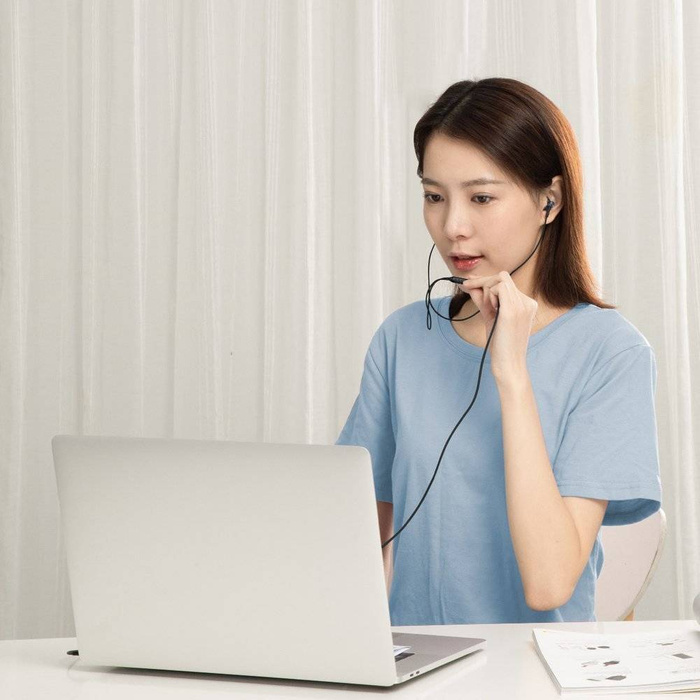 Baseus Encok H19 3.5mm Wired Earphones Mini Jack with Remote and Mic blue (NGH19-01)