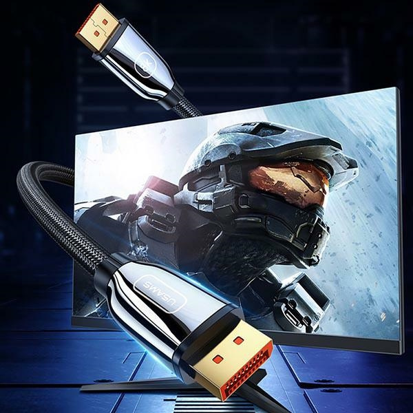 USAMS DP- Kábel - DP 1.4 HD U75 3,0m fekete / fekete 8K HD SJ533DP01 (US-SJ533)
