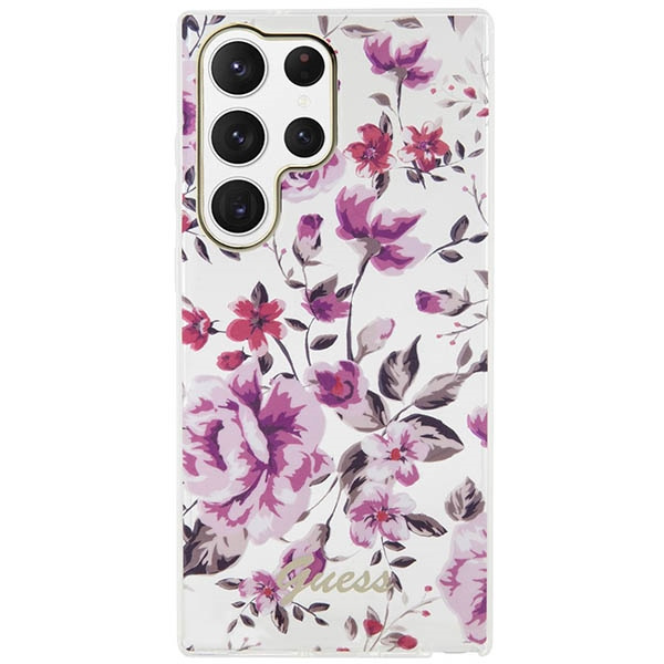 Coque Guess Guhcs23lhcfwst S23 Ultra S918 White/White Hardcase Flower Collection Case
