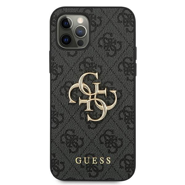 Coque GUESS Apple iPhone 12 12 Pro 4G Big Metal Logo Grey Hardcase