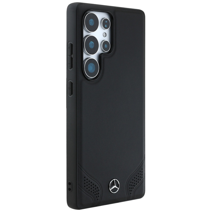 Etui Mercedes Leather Curved Stitches do  Samsung Galaxy S25 Ultra czarny