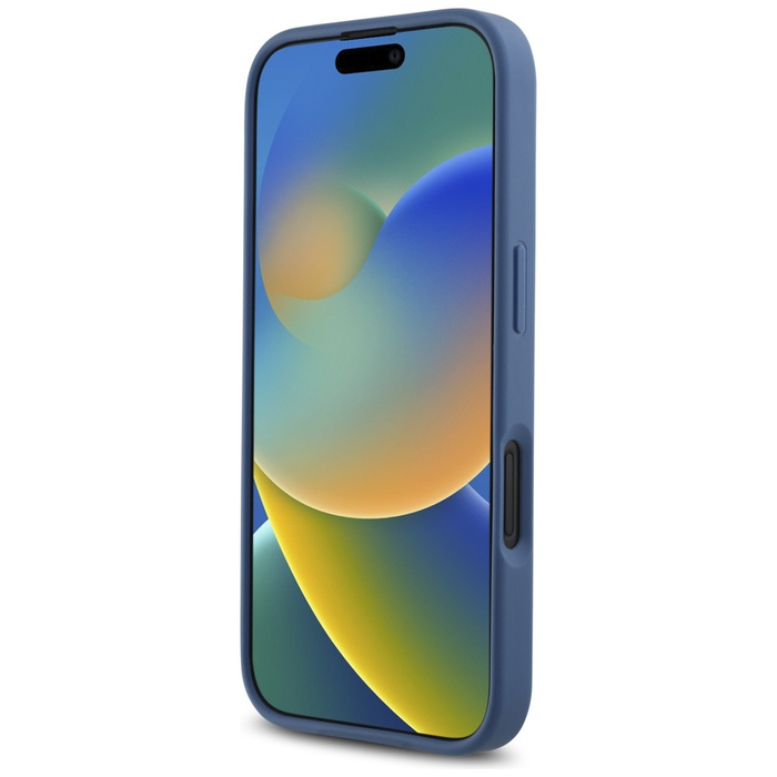 Etui Guess HC PU 4G Small 4G and Classic  do iPhone 16 MagSafe niebieski