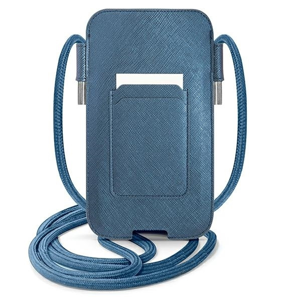 Kézitáska GUESS Apple iPhone 12 12 Pro Saffiano Strap Blue Case