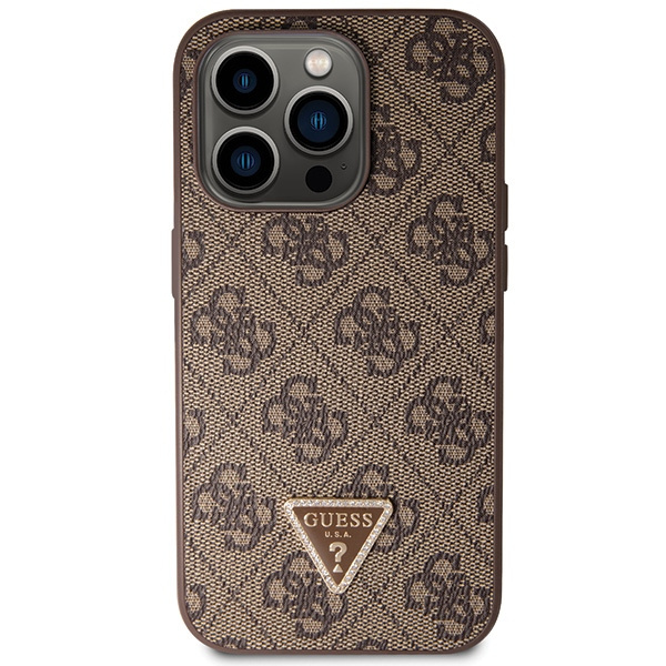 Guess GUHCP14LP4TDSCPW iPhone 14 Pro 6.1" brown/brown hardcase Crossbody 4G Metal Logo