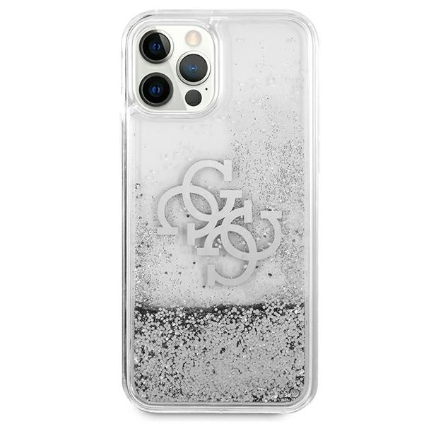  GUESS   12 Pro Max 4G Big Liquid Glitter Silver Hardcase