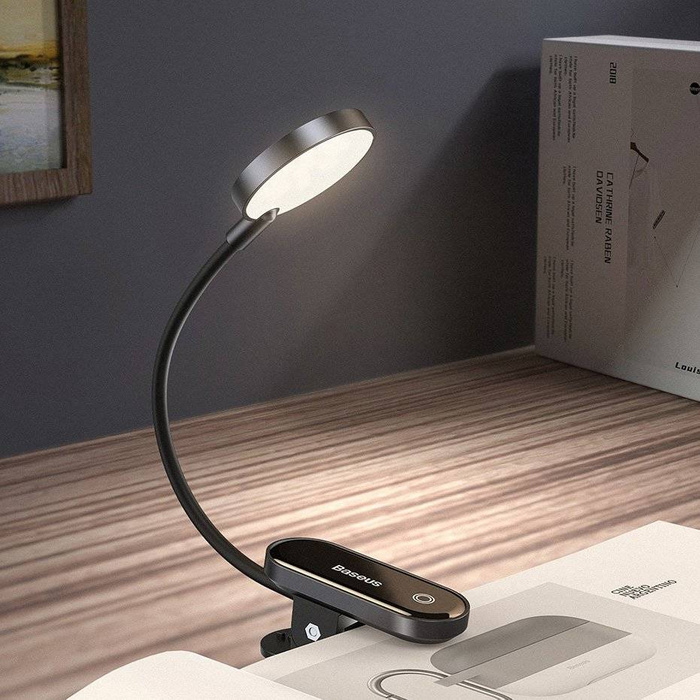 Baseus mini LED reading lamp with clip gray (DGRAD-0G)
