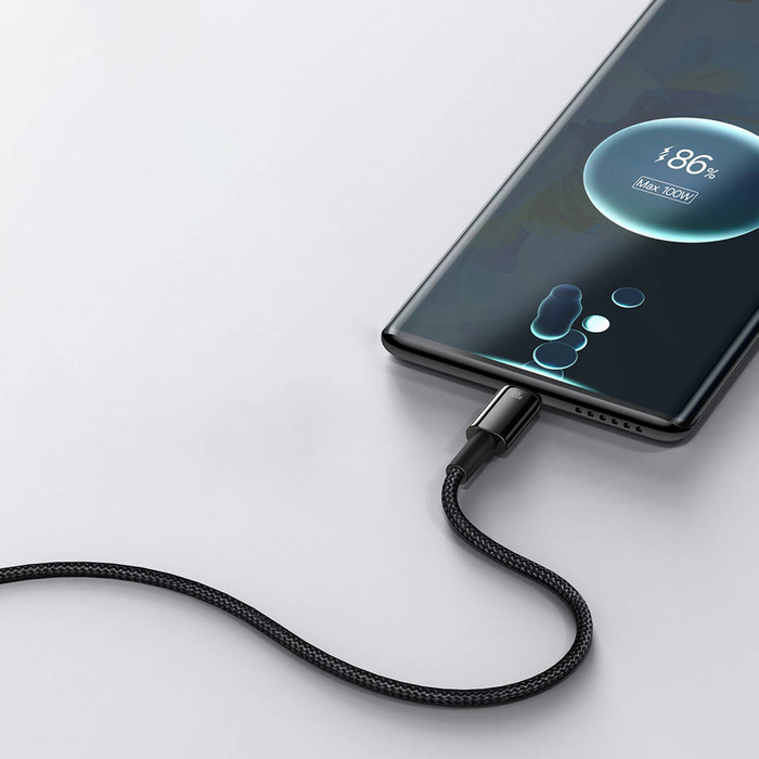 Baseus Tungsten Gold kábel USB-A - USB-C 480Mb/s 100W 2m čierny (CAWJ000101)