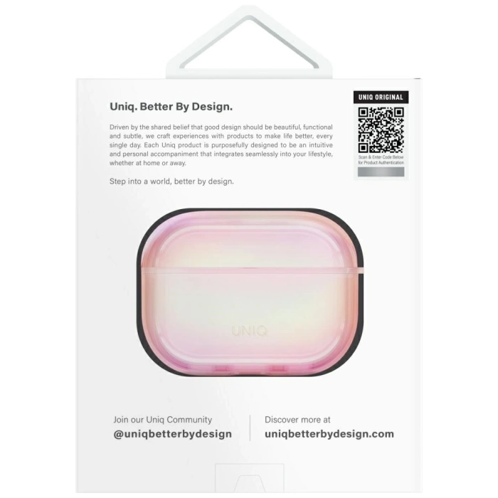 Etui UNIQ Iridescia do AirPods Pro 2     Hang Case pink prism