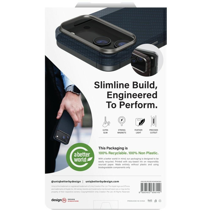 Etui UNIQ Keva EDGE do iPhone 17 Pro     Magclick Charging czarny