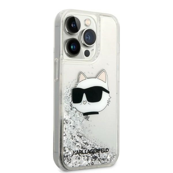 Karl Lagerfeld KLHCP14LLNCHCS iPhone 14 Pro 6,1" stříbrný/stříbrný hardcase Glitter Choupette Head