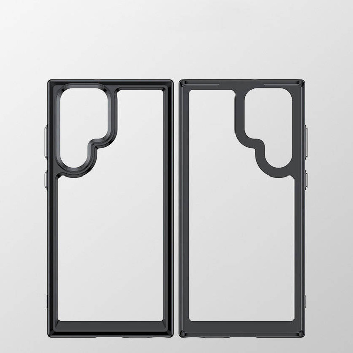 Coque pour Samsung Galaxy S22 Ultra Hard Cover avec cadre en gel rouge