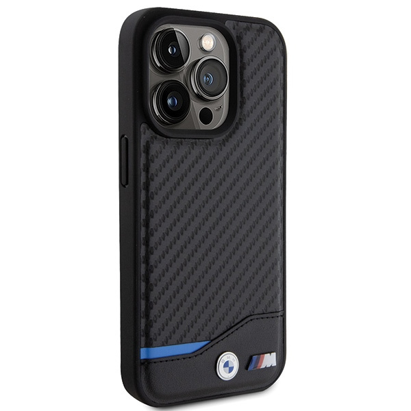 Etui BMW BMHCP15L22NBCK iPhone 15 Pro 6.1" czarny/black Leather Carbon Case