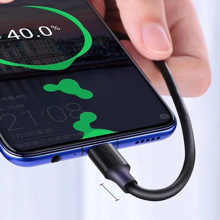  UGREEN USB-A Micro USB QuickCharge 3.0 2.4A 0.25m Negro