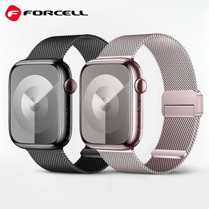 Pasek do Apple Watch Forcell F-Design FA14 magnetyczny stal 42 / 44 / 45 / 49 mm różowy