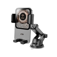 Support voiture à pince Dudao F19 avec chargeur inductif 15W - noir