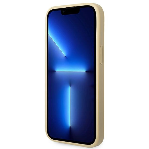 Hülle Guess iPhone 14 Plus 6,7" gold/gold hart case Glitter Schrift