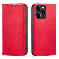 Magnet Fancy Case pour iPhone 14 Pro Max flip cover portefeuille support rouge