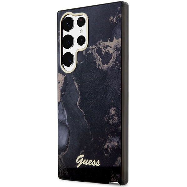 Coque Guess Guhcs23lhtmrsk S23 Ultra S918 Black/Black Hardcase Golden Marble Collection Case