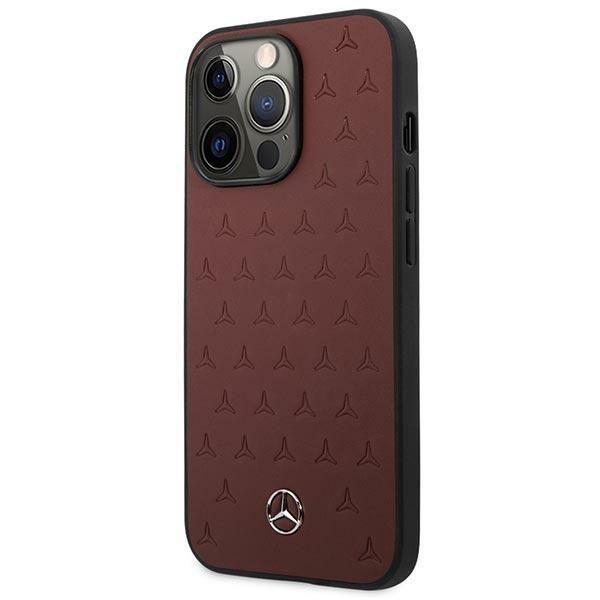 Mercedes MEHCP13LPSQRE iPhone 13 Pro / 13 6.1" rouge/rouge mallette en cuir motif étoiles