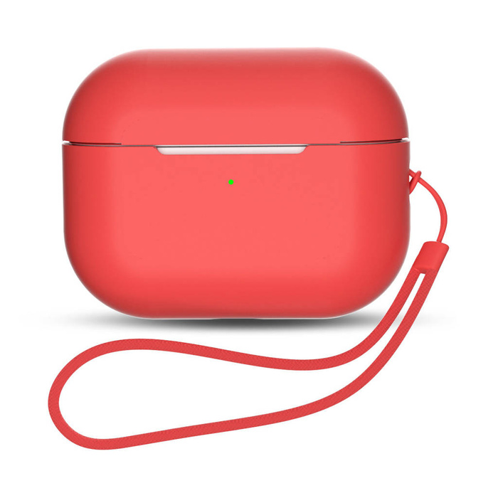 Silicone Case for AirPods Pro 2 / AirPods Pro 1 + Wrist Strap Lanyard | Red