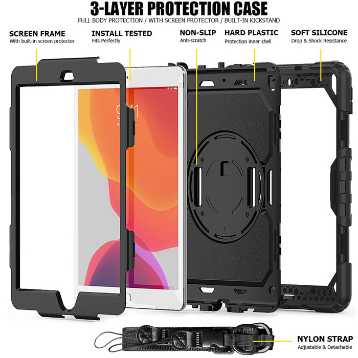 Coque TECH-PROTECT iPad 7/8 10.2 2019/2020 Étui Solid360 Noir