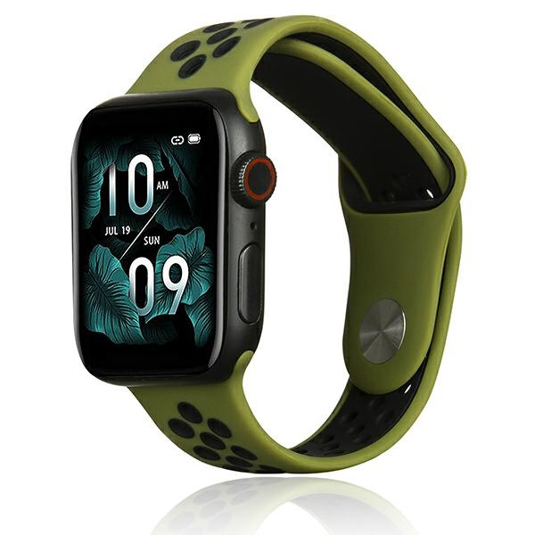 Beline pasek Apple Watch Sport Silicone42/44/45/49mm zielono-czarny green/black
