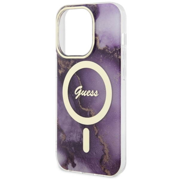 Cover Guess GUHMP14LHTMRSU iPhone 14 Pro 6.1" viola/viola durocase Golden Marble MagSafe Case