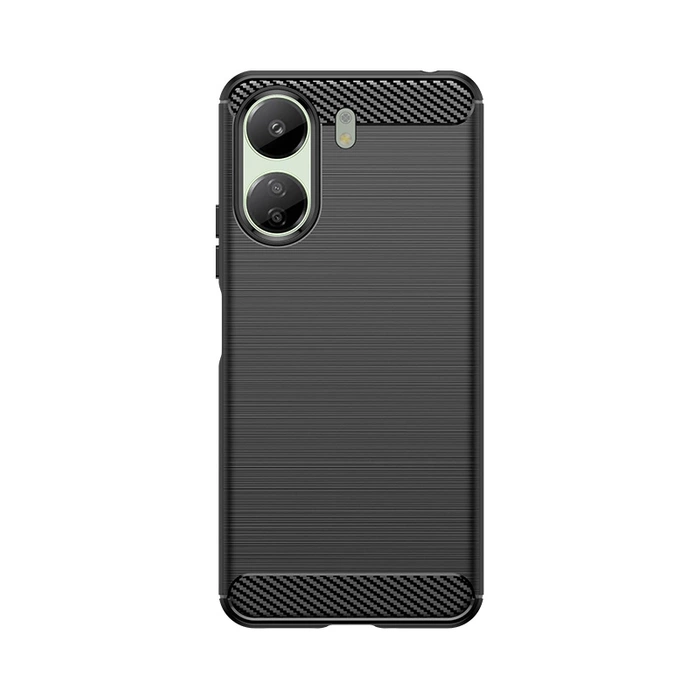 Etui Carbon Case do Xiaomi Redmi 13c elastyczny silikonowy karbonowy pokrowiec - czarny