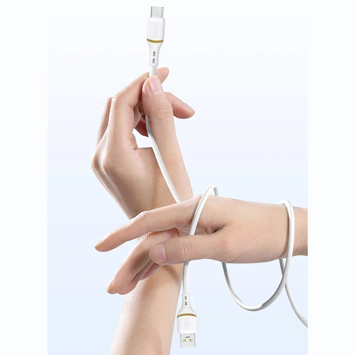 Kabel Dudao L25C USB-C - USB-C silikonowy 60W 1m - biały