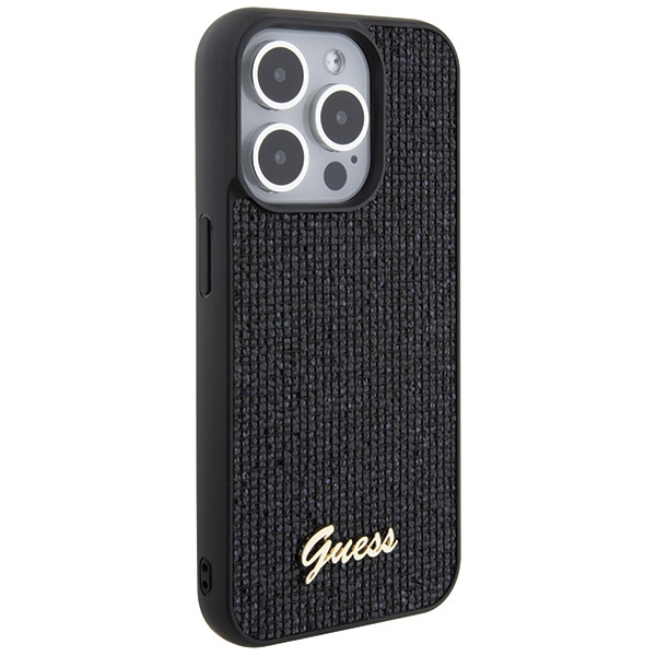 Etui Guess GUHCP15LPMSDGSK iPhone 15 Pro 6.1" czarny/black hardcase Disco Metal Script Case