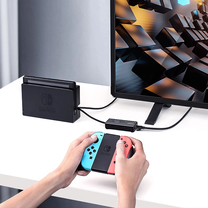 Ugreen 20264 RJ45 / USB-A 10/100Mbps HUB síťový adaptér 3x USB-A 2.0 - černý