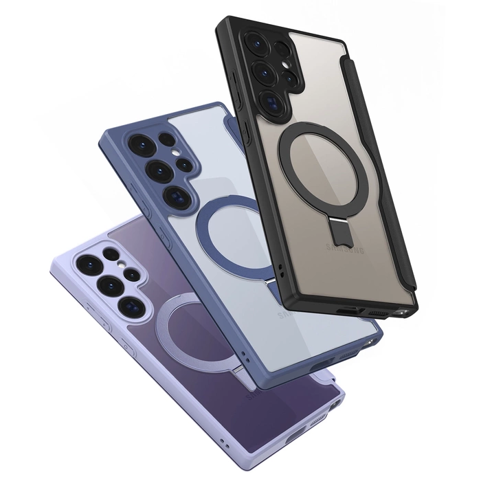 Custodia Dux Ducis Skin X Pro con patta e anello magnetico per Samsung S24 Ultra - nera