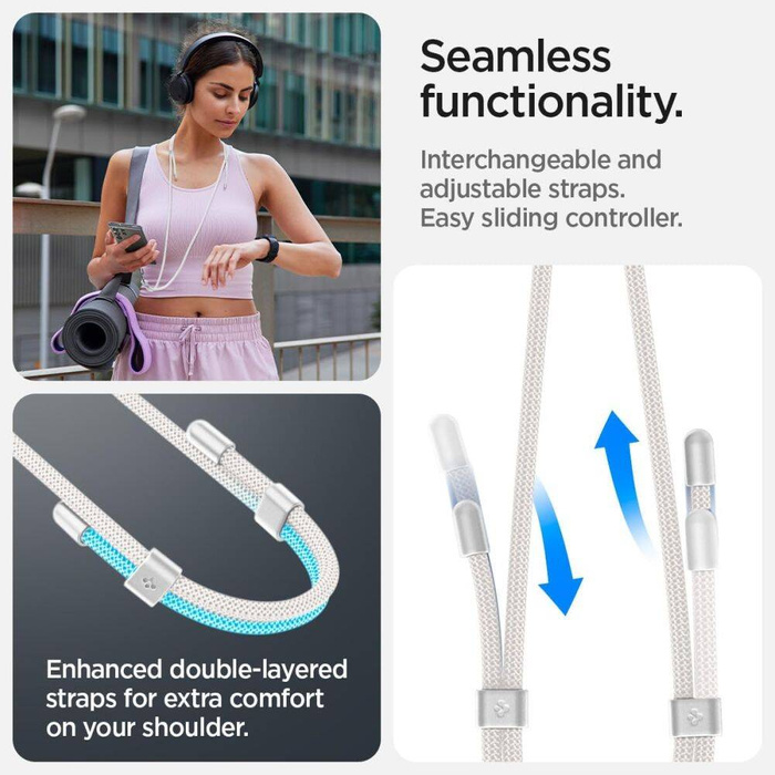 Spigen LANYARD UNIVERSALBAND SET CROSSBODY &amp; HANDGELENK PERLWEISS