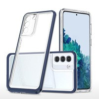 Custodia trasparente 3in1 per Samsung Galaxy S21 + 5G (S21 Plus 5G) Cover in gel con cornice blu
