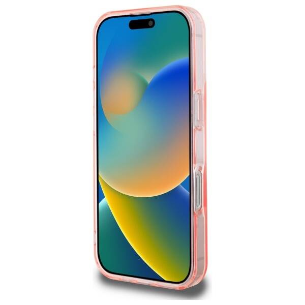 Etui Guess iPhone 16 Pro Max różowy/pink hardcase IML Glitter Circle MagSafe