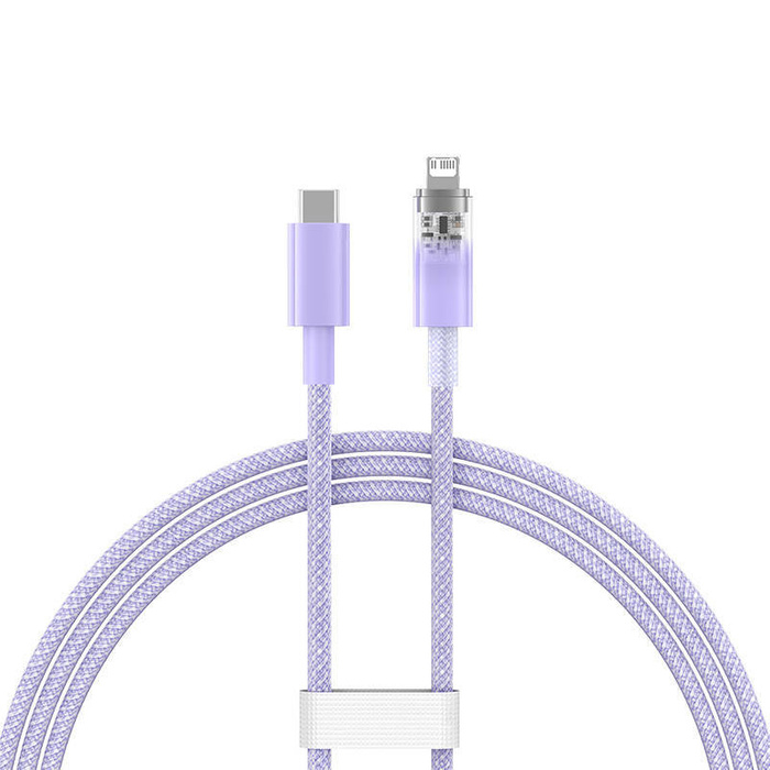 Kabel szybko ładujący Baseus USB-C do Lightning  Explorer Series 1m, 20W (fioletowy)
