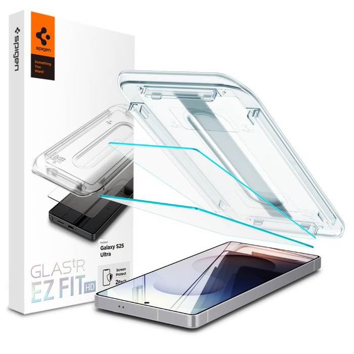 Verre trempé Spigen GLAS.TR "EZ FIT" HD 2-PACK GALAXY S25 ULTRA CLEAR
