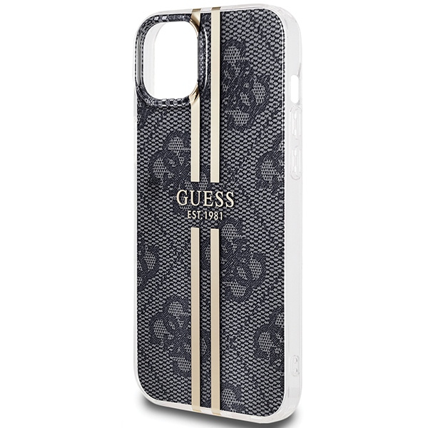 Etui Guess GUHCP15MH4PSEGK iPhone 15 Plus / 14 Plus 6.7" czarny/black hardcase IML 4G Gold Stripe Case