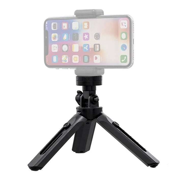 Mini Tripod with phone holder mount selfie stick camera GoPro holder black